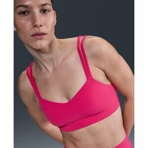 NWT Nike Women's Pink Zenvy Strappy Light-Support Padded Sports Bra